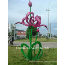 Zhejiang shengfa Lotus resumen al aire libre de acero inoxidable escultura estatua de metal